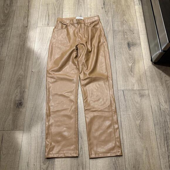 Abercrombie & Fitch Pants - Abercrombie & Fitch 90s Straight Ultra High Rise Faux Leather Size 6